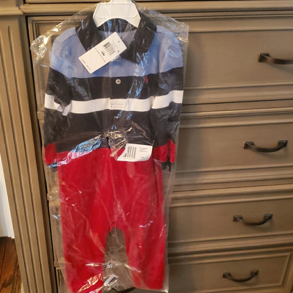 Polo one piece striped romper